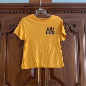 “Not Today” cotton tee, by On Fire. Logo on back “Maybe Tomorrow” size L